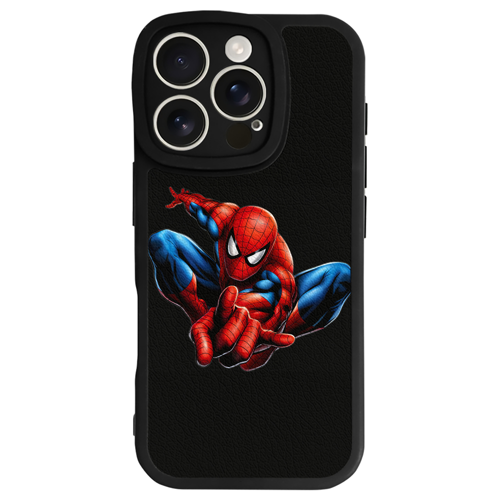 Spider Man スパイダーマン 【iPhone 16シリーズ対応】シリコンスマホケース（レザー調） 材質：シリコン